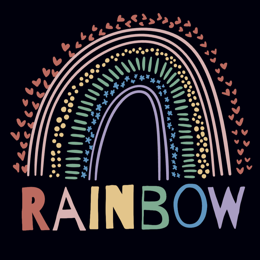 Rainbow with shapes editable t-shirt template | Create Merch Online