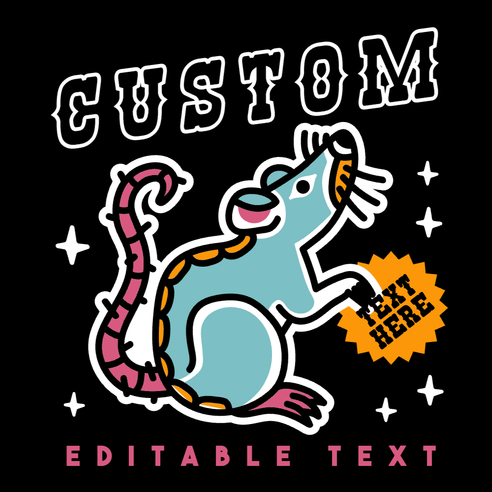Rat tattoo editable t-shirt template | Create Merch