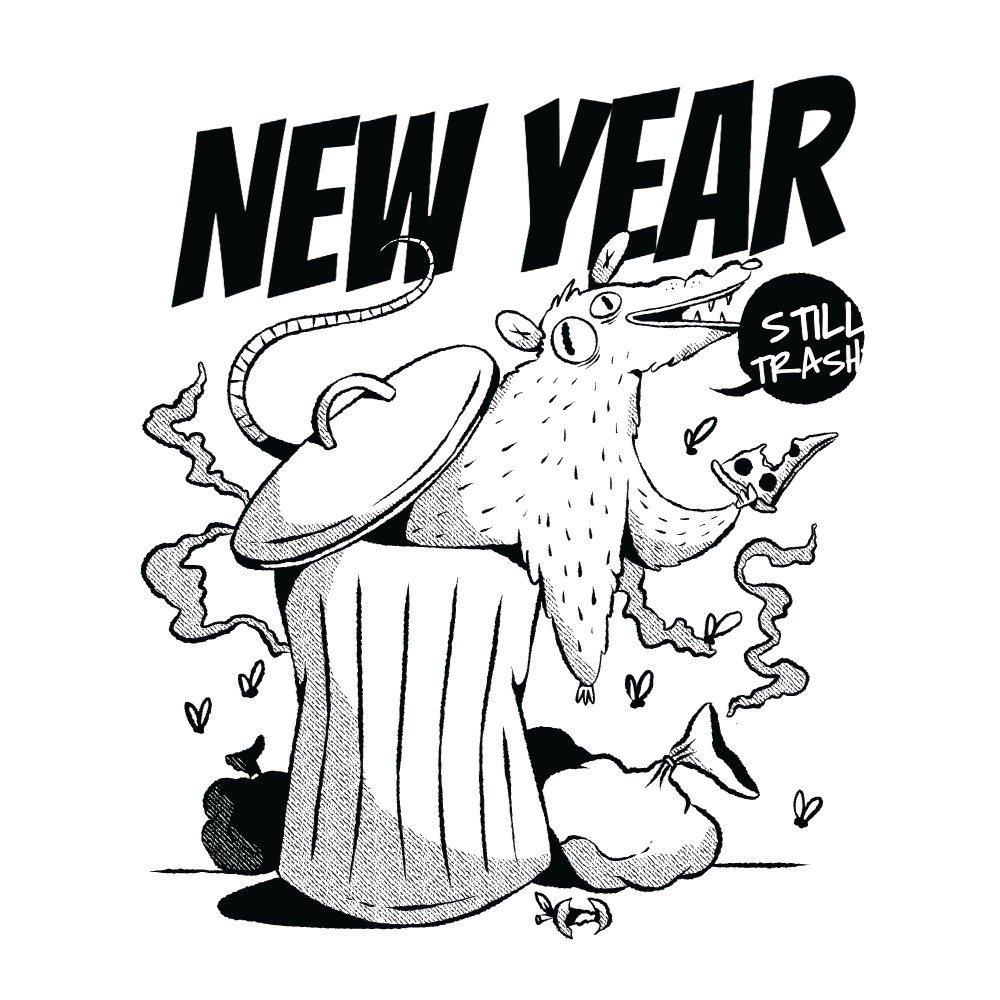 Rat trash bin editable t-shirt design template