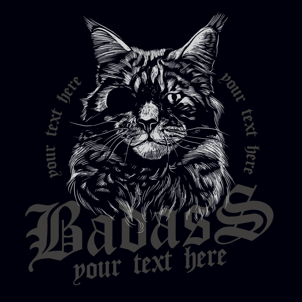 Realistic cat editable t-shirt template | Create Merch Online
