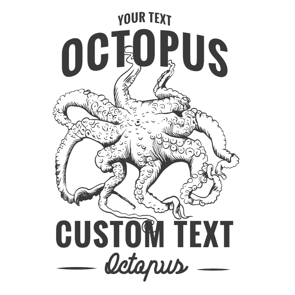 Realistic octopus editable t-shirt template | Create Merch