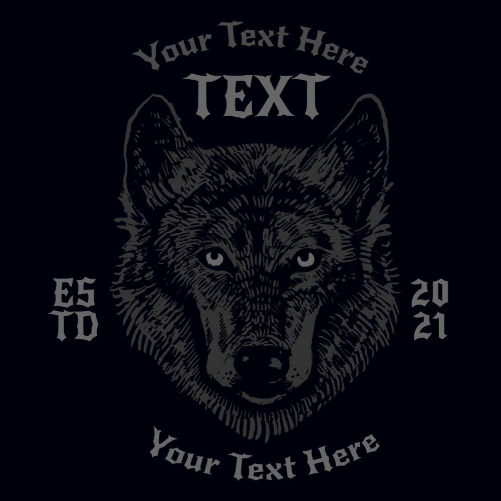 Realistic wolf editable t-shirt template | Create Merch Online