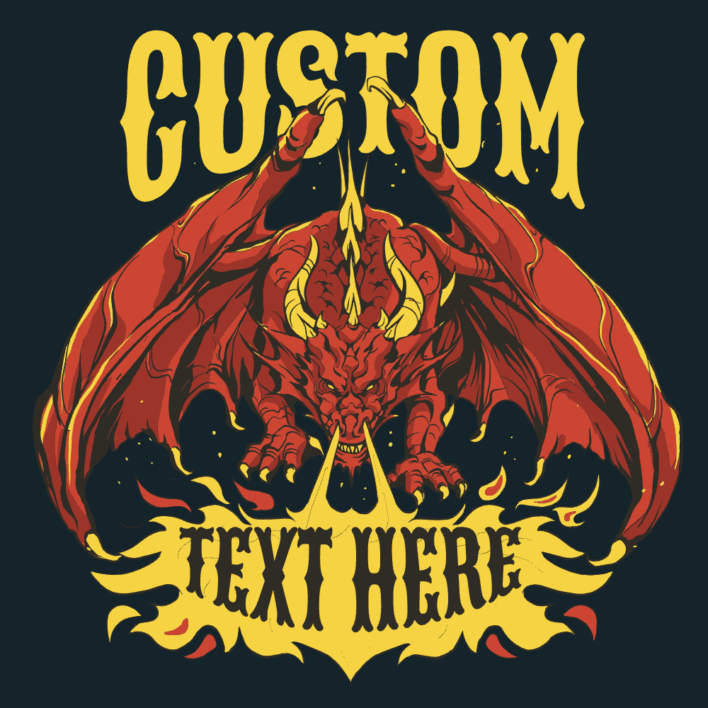 Red dragon flames editable t-shirt template