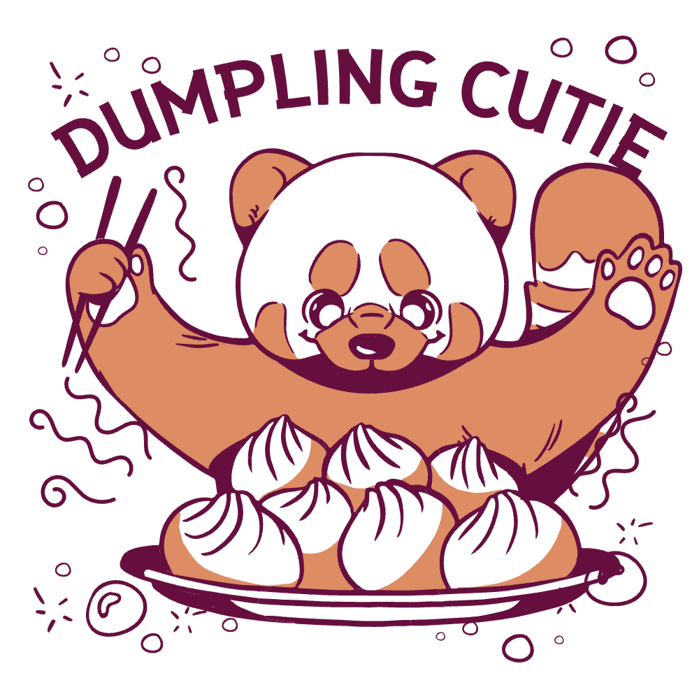 Red panda dumplings editable t-shirt template