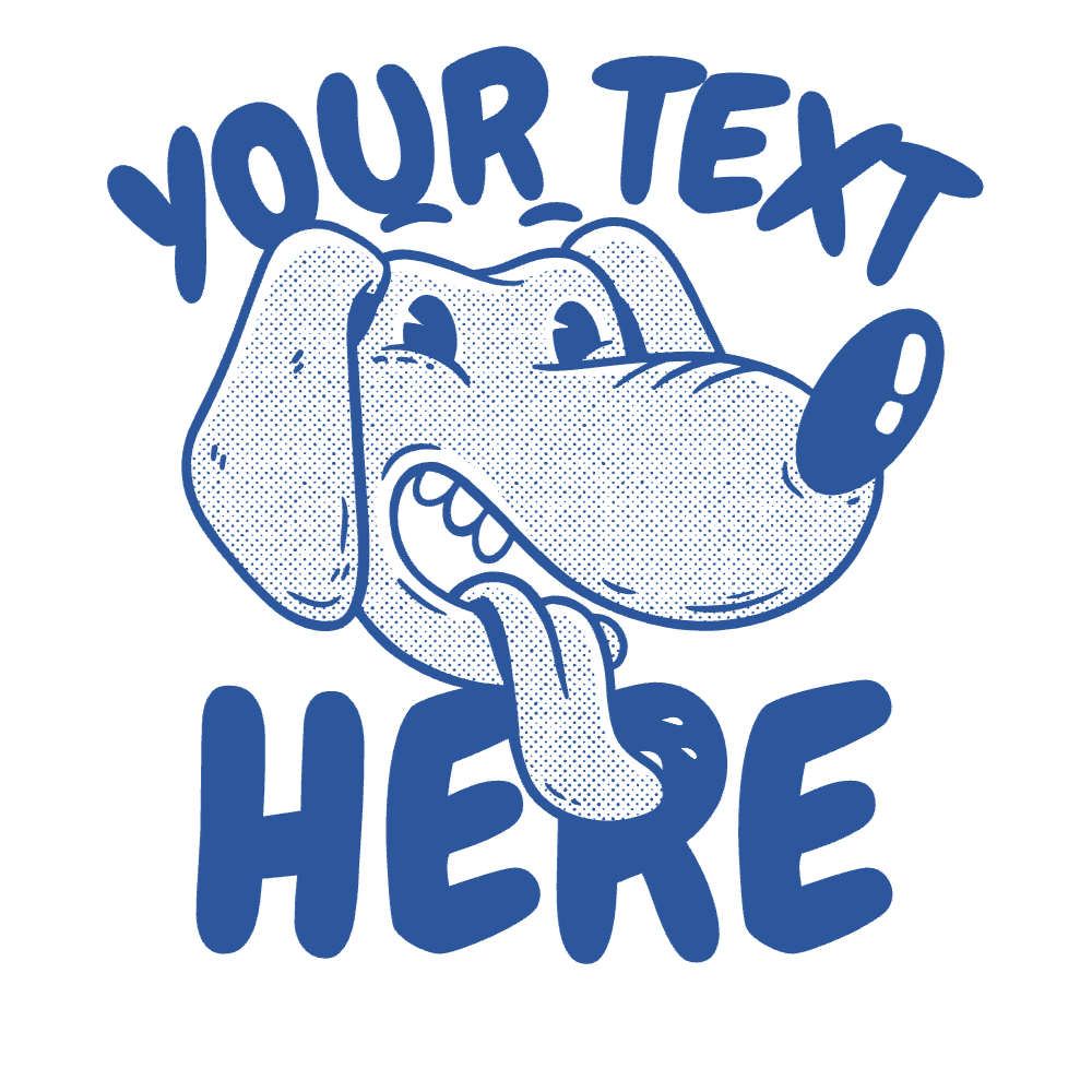 Retro cartoon dog editable t-shirt template | Create Merch Online