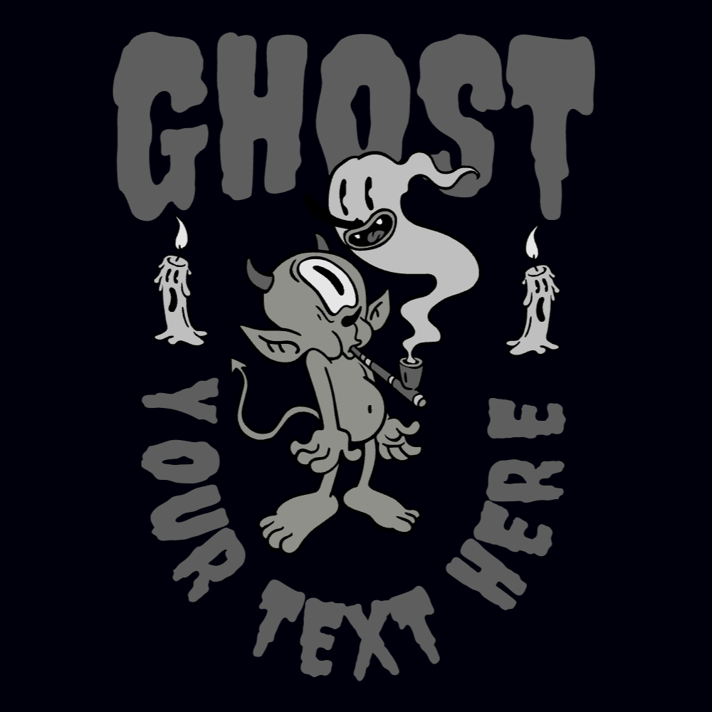 Retro cartoon ghost editable t-shirt template | Create Online