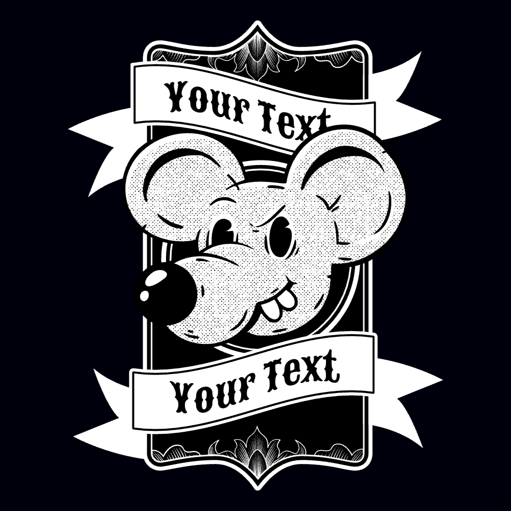 Retro cartoon mouse editable t-shirt template | T-Shirt Maker