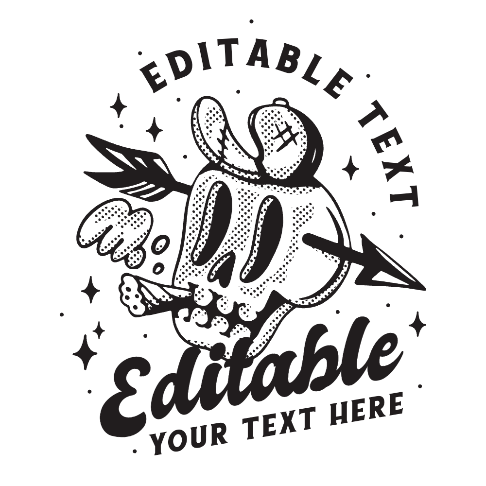Retro skull smoking editable t-shirt template | Create Online