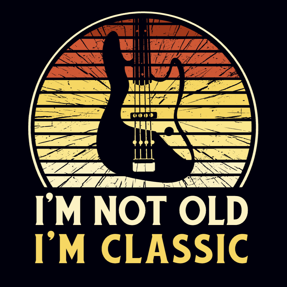 Retro sunset guitar editable t-shirt template