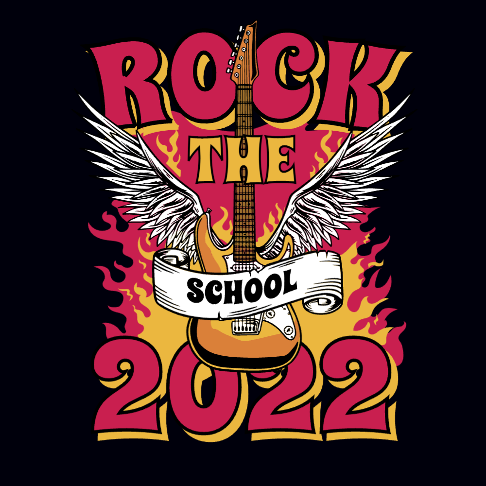Rock School editable t-shirt template