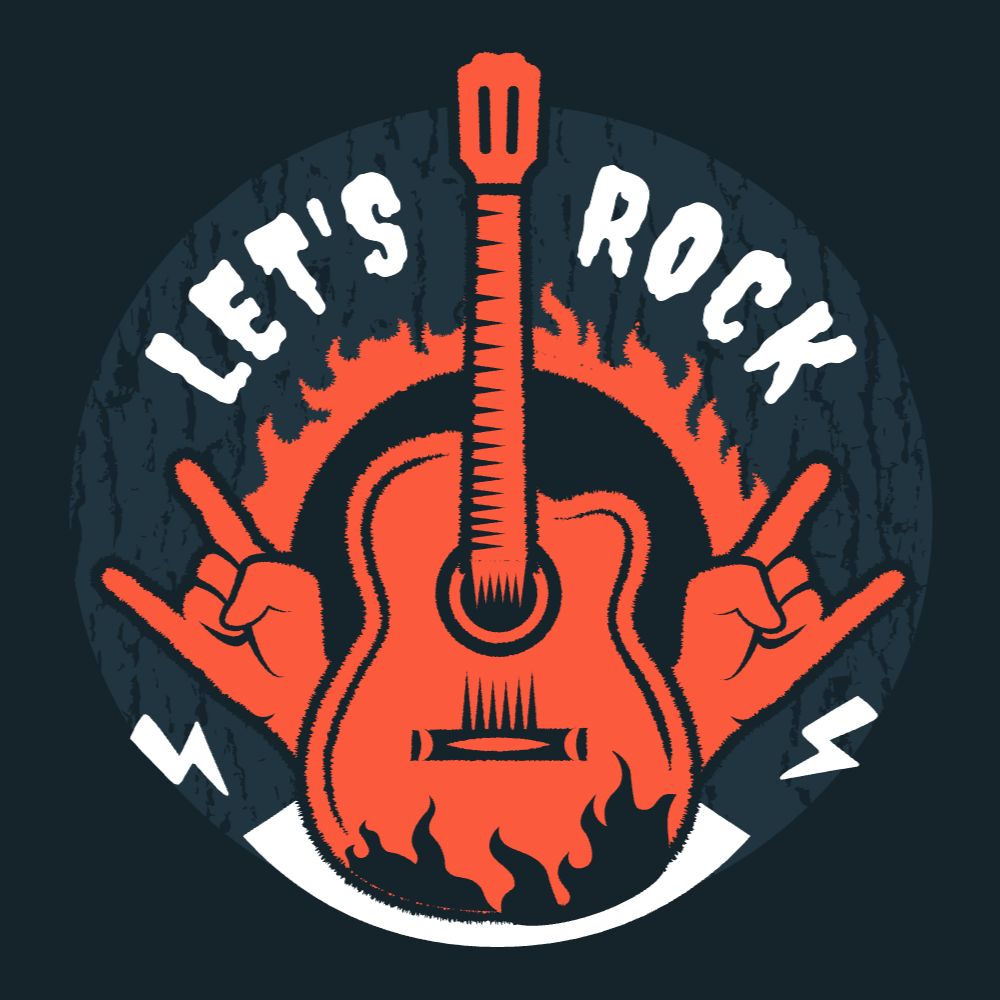 Rock and roll guitar editable t-shirt template | Create Designs