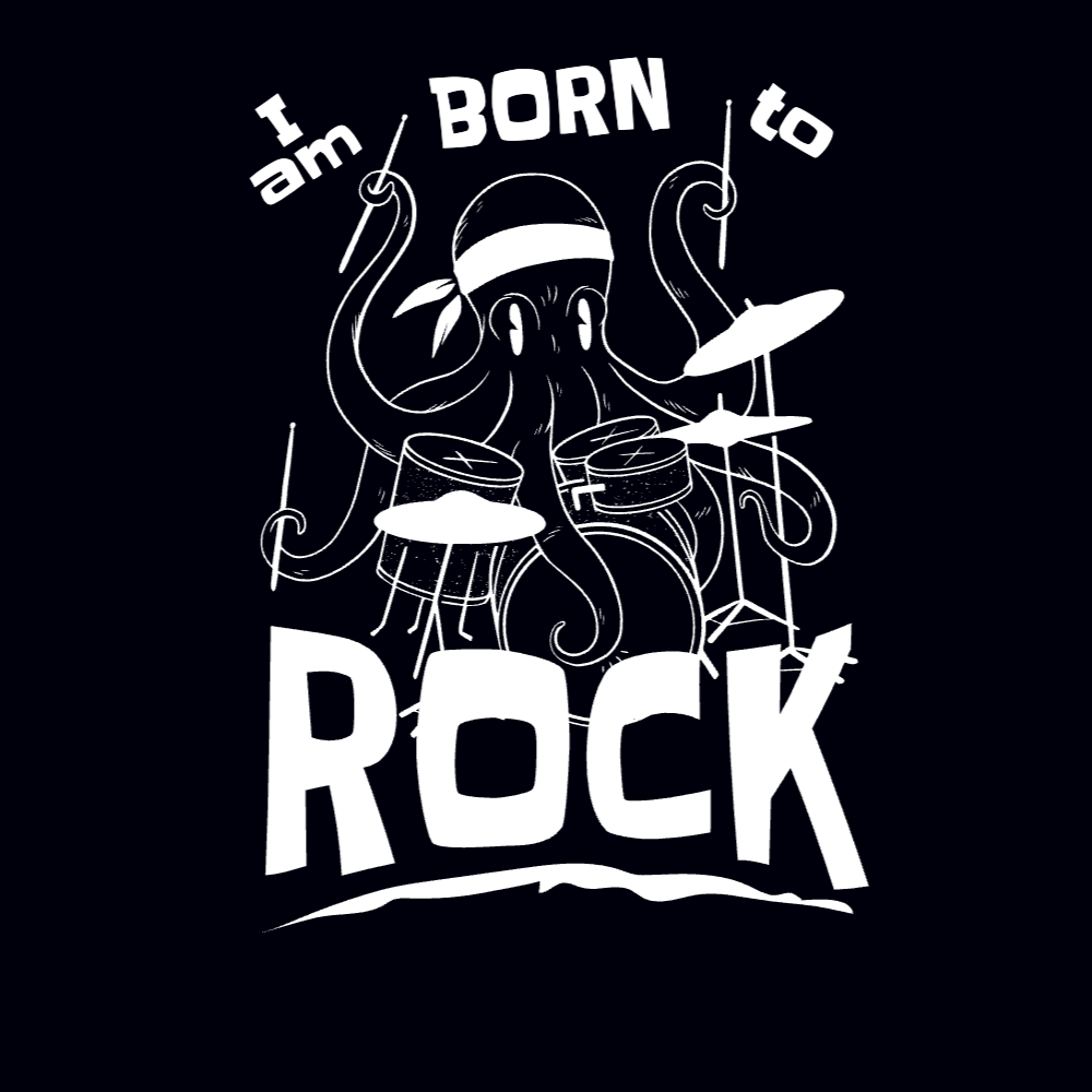 Rock drummer octopus editable t-shirt template | Create Designs