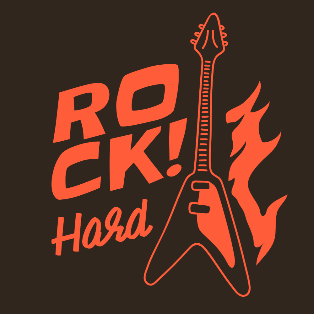 Rock guitar editable t-shirt template | Create Merch Online