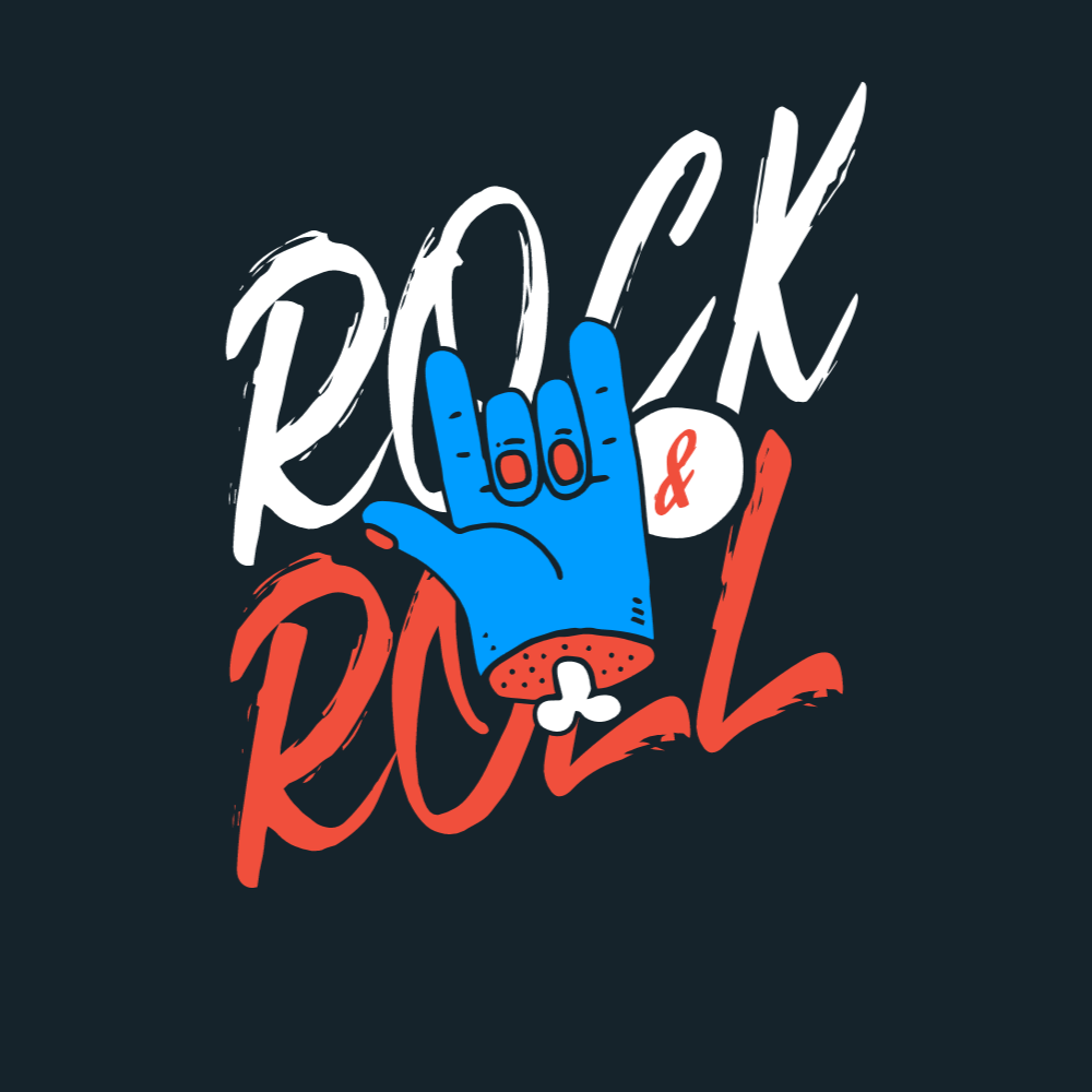 Rock hand editable t-shirt template | Create Online