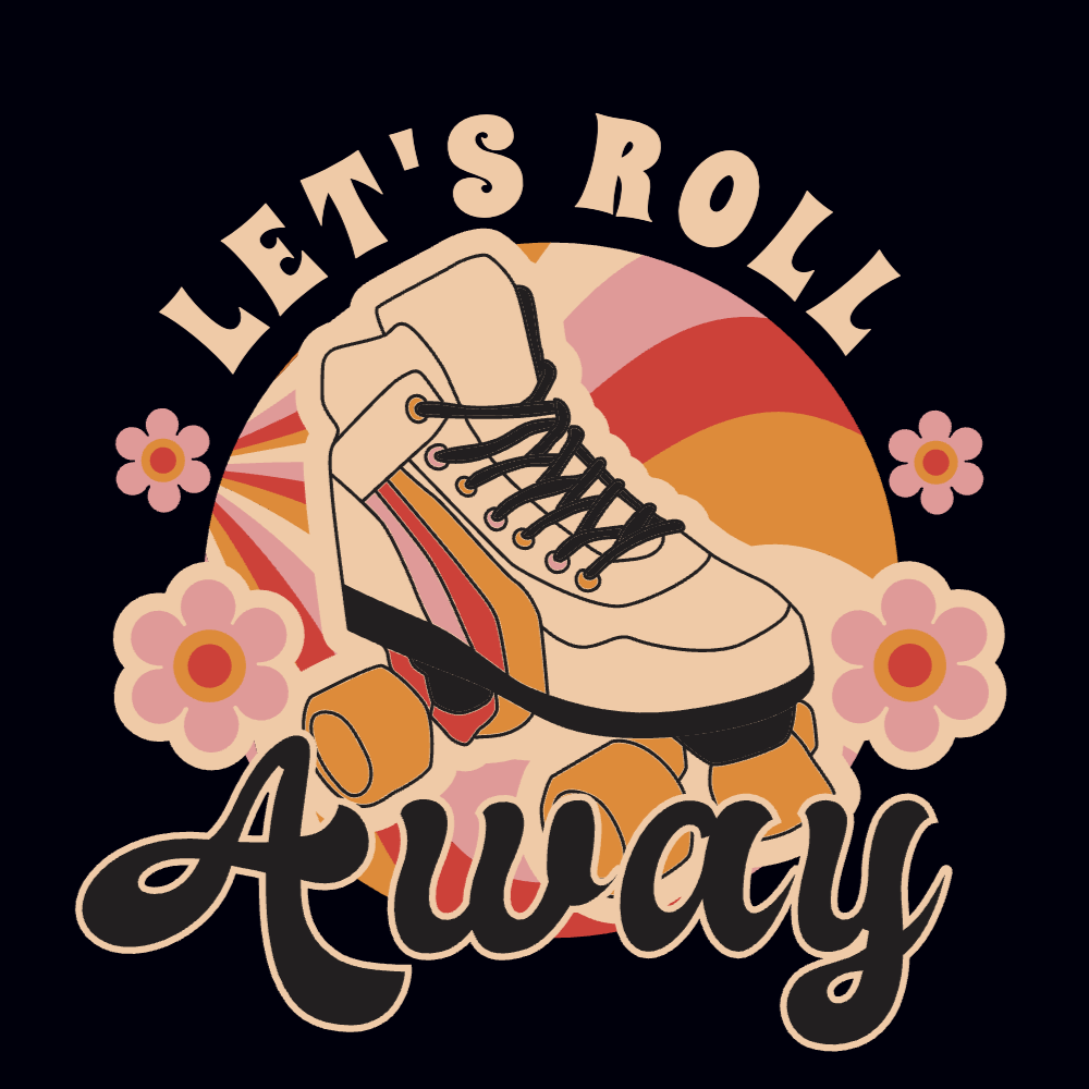 Roller skate retro editable t-shirt template