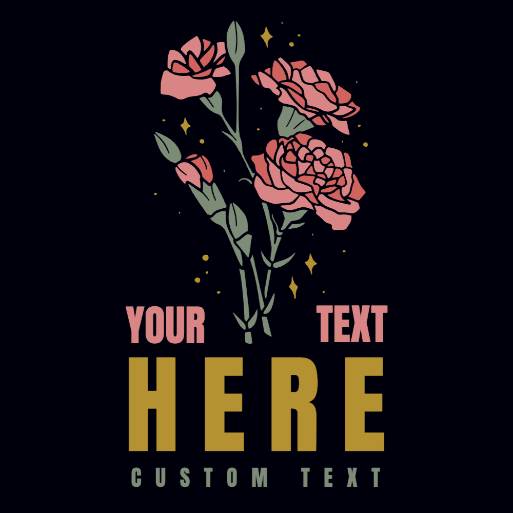 Roses bouquet editable t-shirt template | T-Shirt Maker