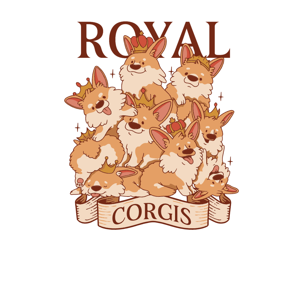 Royal corgis editable t-shirt template