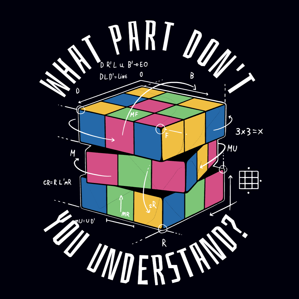 Rubik's cube doodle editable t-shirt template