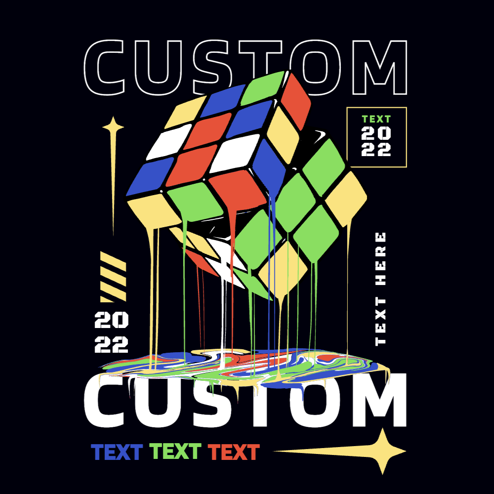 Rubik's cube editable t-shirt template