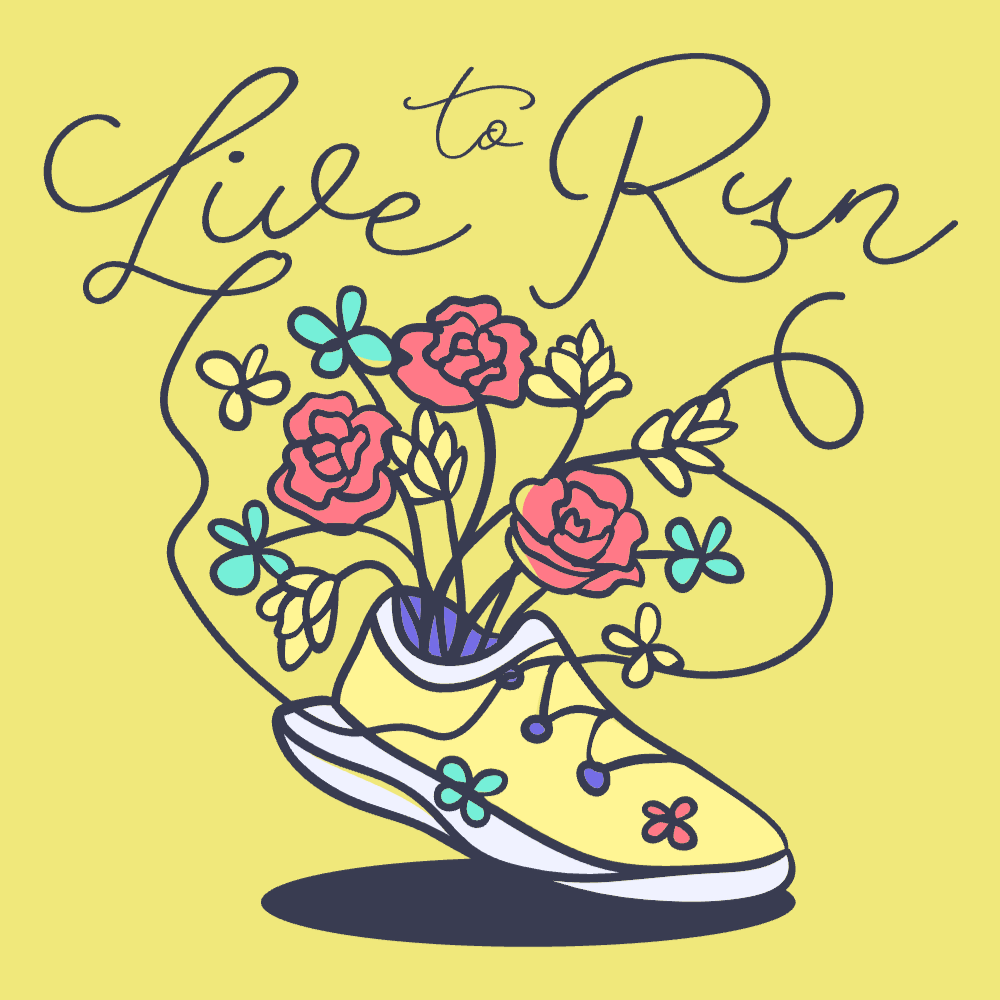 Running shoe floral t-shirt template editable | T-Shirt Maker