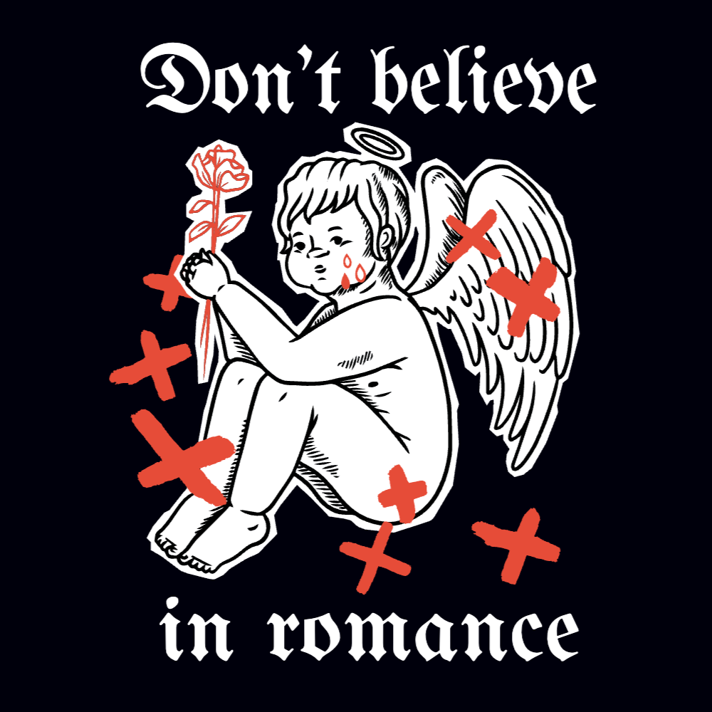 Sad cupid angel editable t-shirt template | Create Online