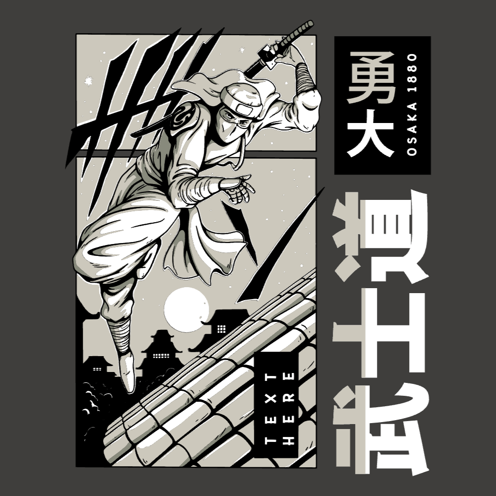 Samurai ninja editable t-shirt template | Create Designs