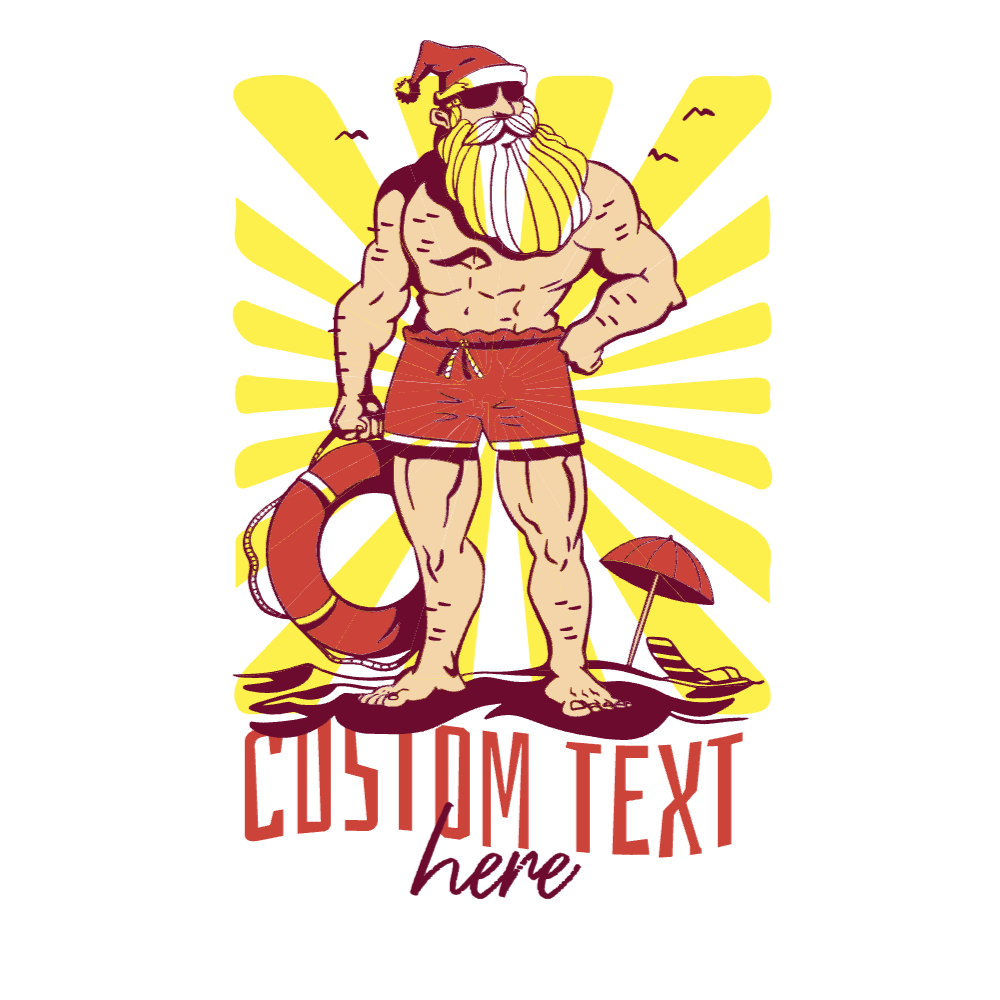 Santa Claus at the beach editable t-shirt template | Create Online