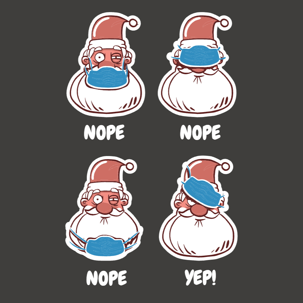 Santa with facemask editable t-shirt template | Create Merch