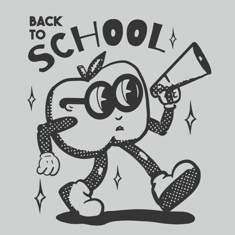 School apple cartoon editable t-shirt template | Create Online