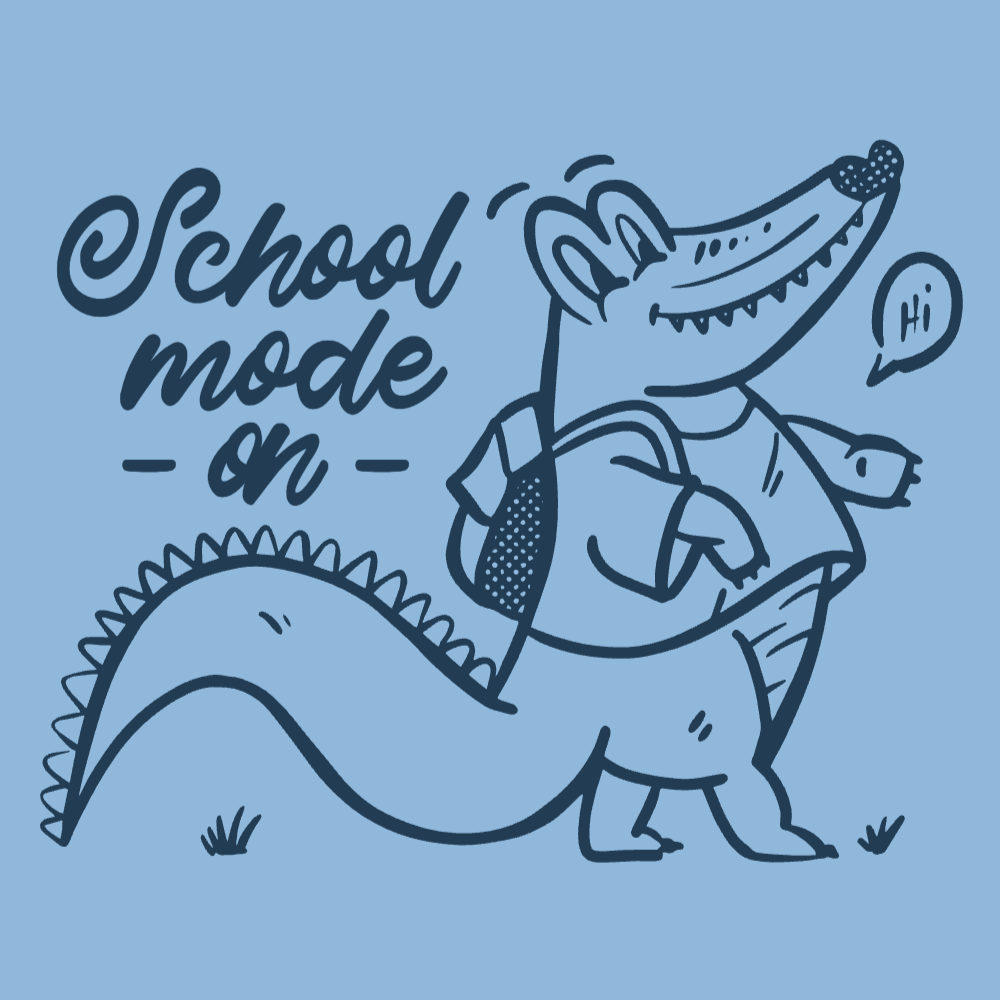 School crocodile editable t-shirt template | T-Shirt Maker