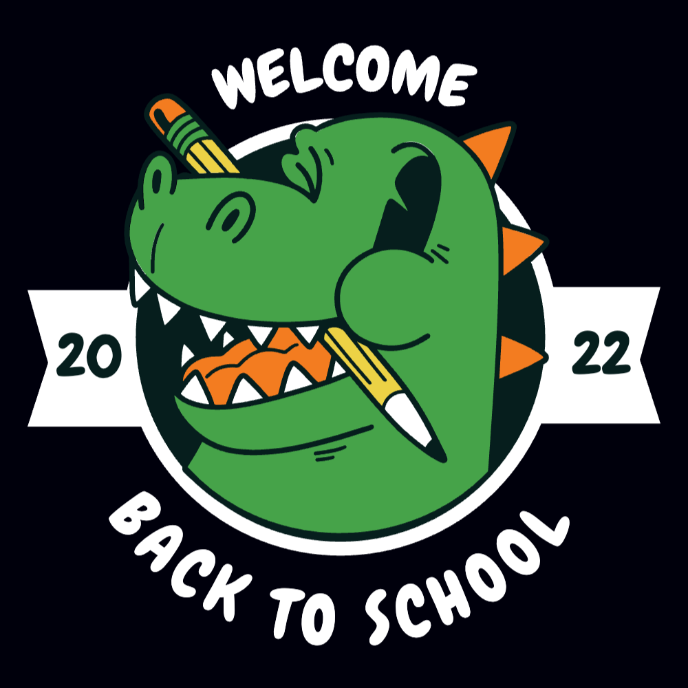 School dinosaur editable t-shirt template | Create Merch Online