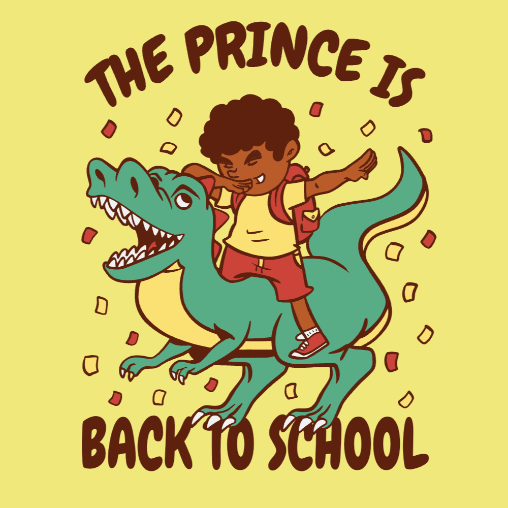 School kid and t-rex editable t-shirt template | Create Online