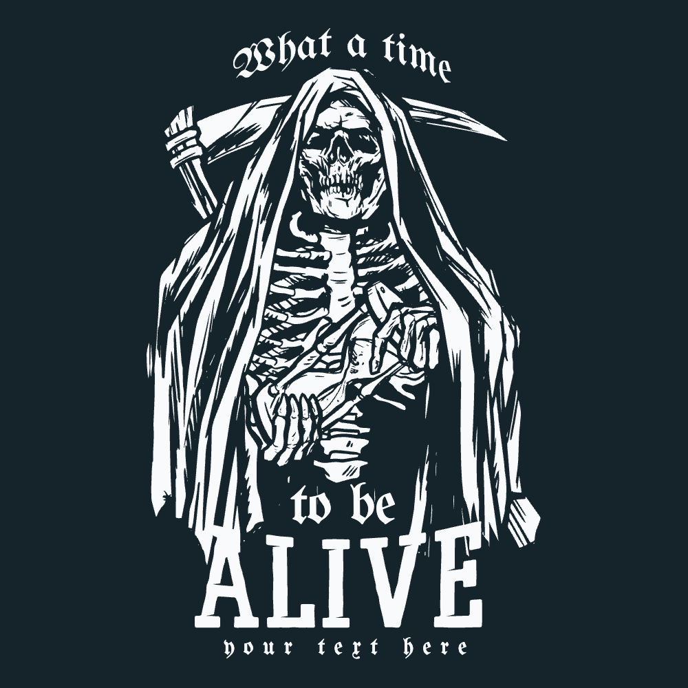 Skeleton Grim Reaper editable t-shirt template | Create Merch Online