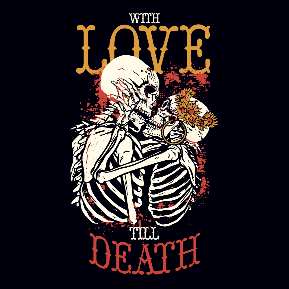Skeleton couple love editable t-shirt template | Create Designs