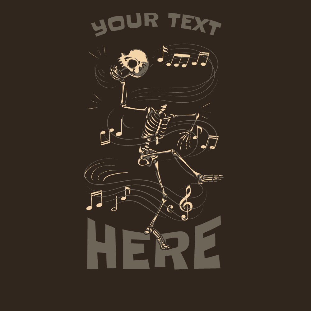 Skeleton dancing editable t-shirt template | Create Merch