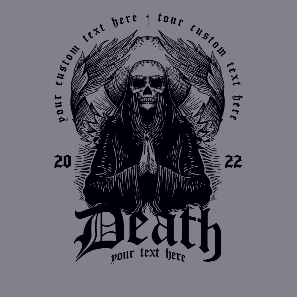Skeleton death editable t-shirt template | Create Online