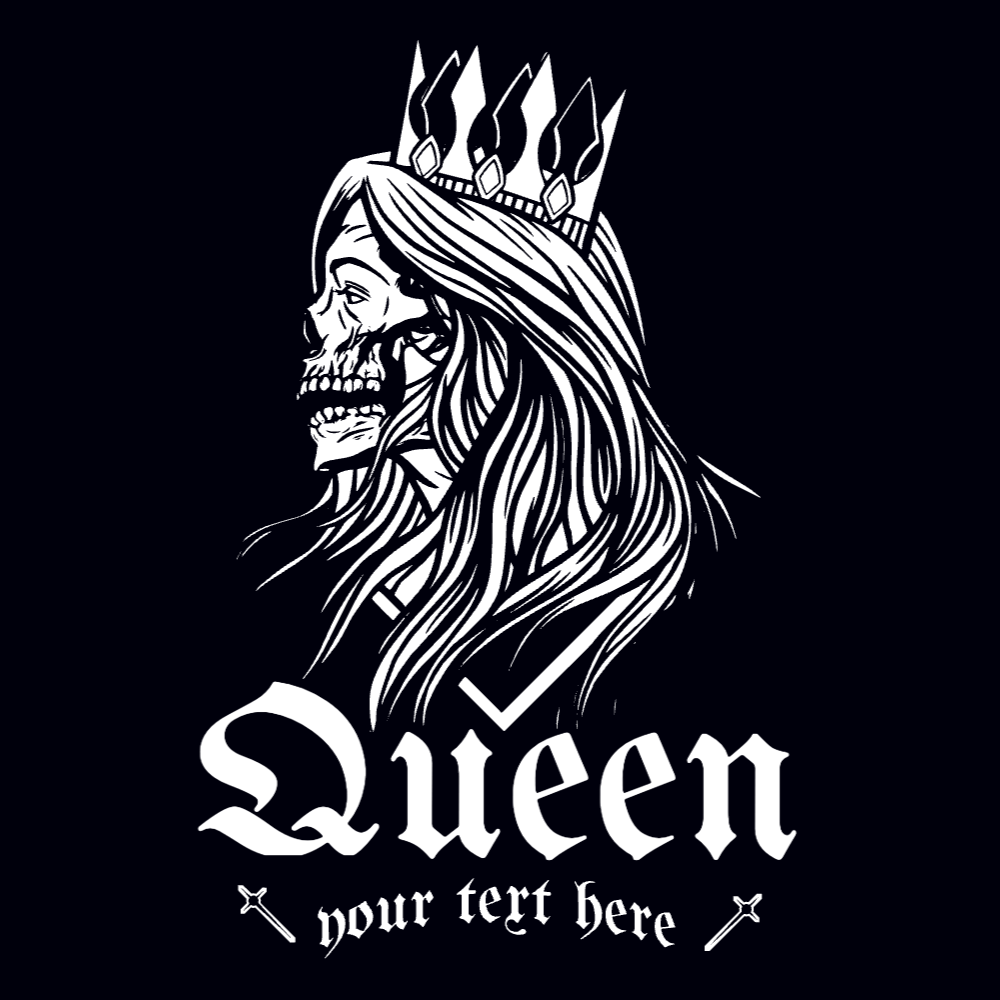 Skeleton queen t-shirt template editable | Create Merch Online