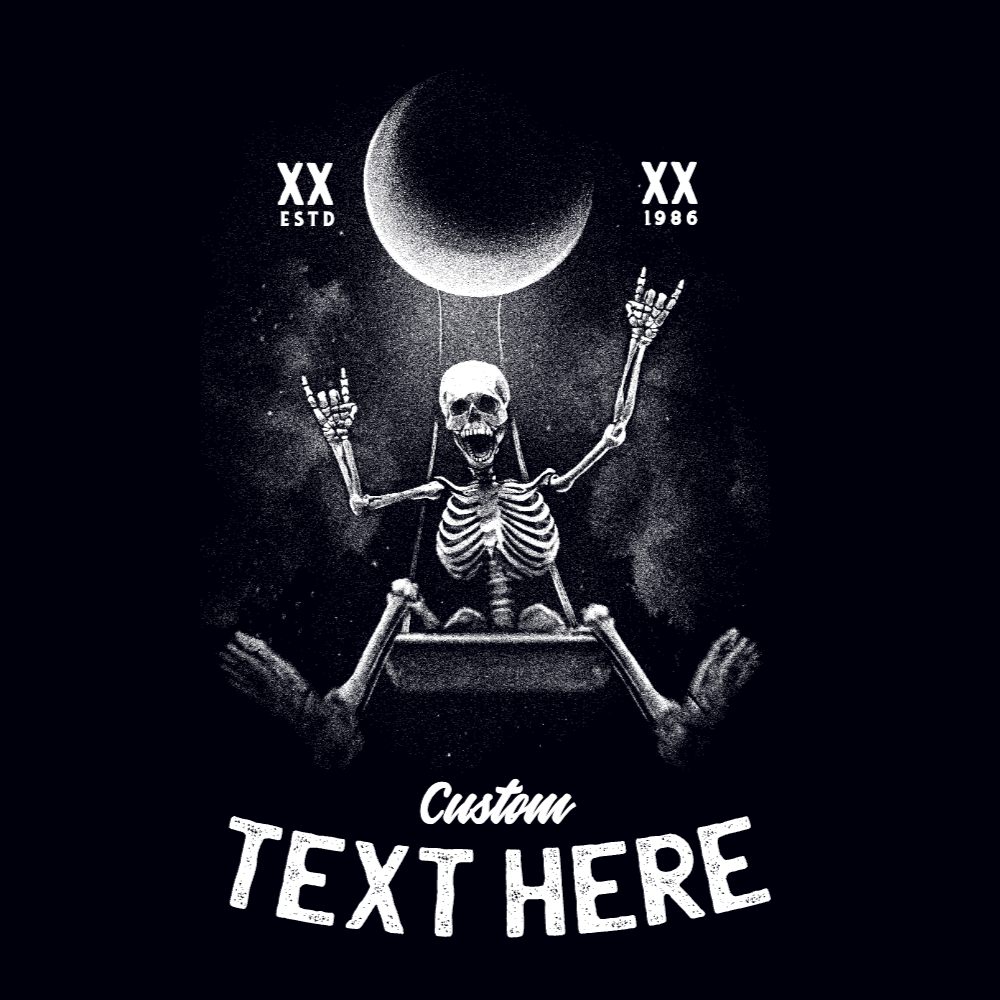 Skeleton swinging editable t-shirt template
