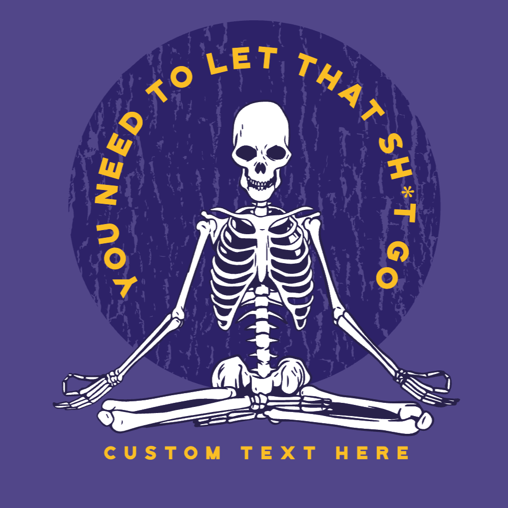 Skeleton yoga t-shirt template | Create Merch Online