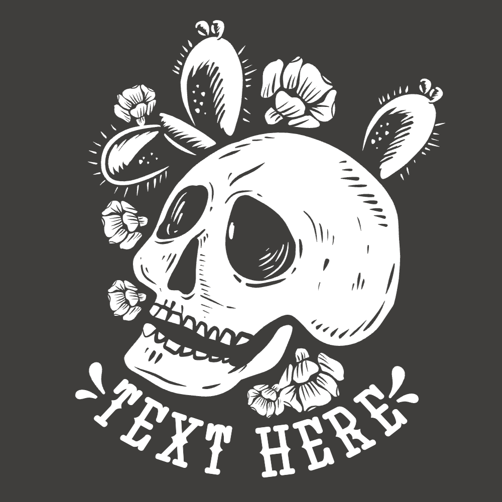 Skull and cactus editable t-shirt template | Create Merch