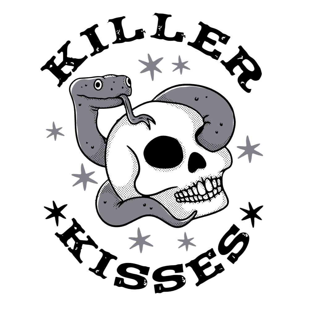 Skull and snake kisses editable t-shirt template | Create Designs