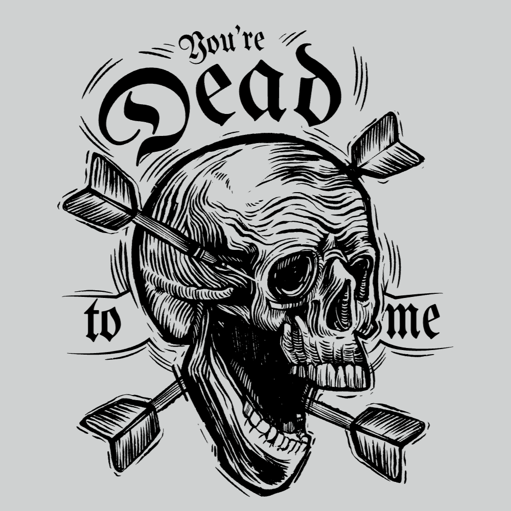 Skull arrows editable t-shirt design template