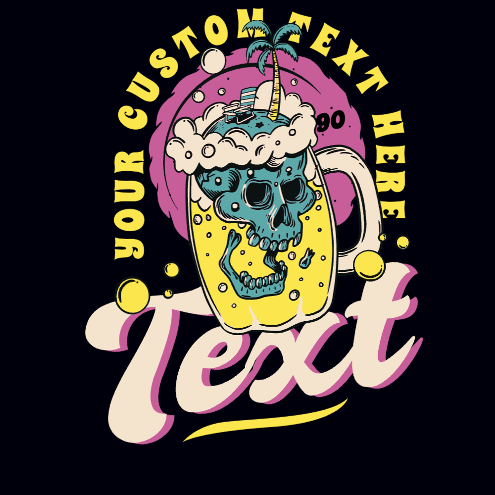 Skull beer editable t-shirt design template| Create Merch