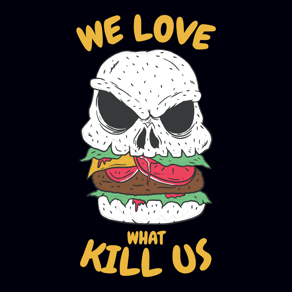 Skull burger editable t-shirt template | Create Online