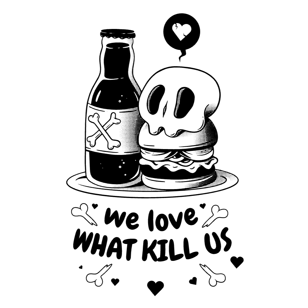 Skull hamburger editable t-shirt template | Create Merch Online