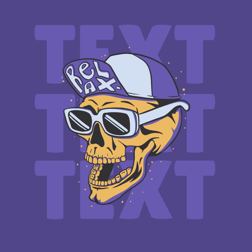 Skull with cap editable t-shirt template | Create Designs