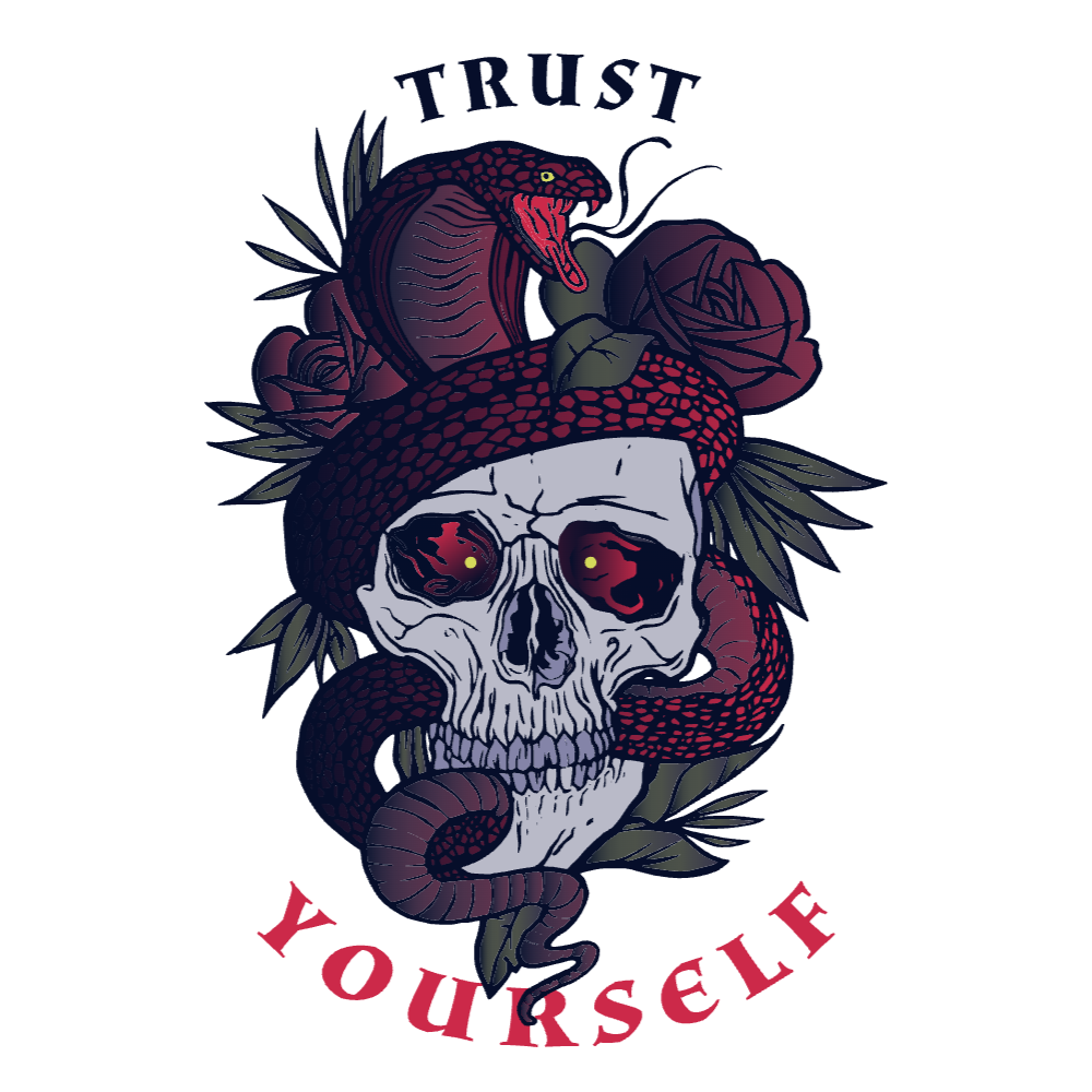 Skull with snake editable t-shirt template | Create Merch