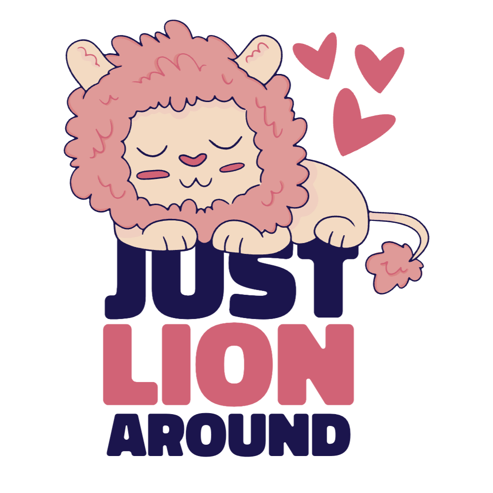 Sleeping cute lion editable t-shirt template | T-Shirt Maker