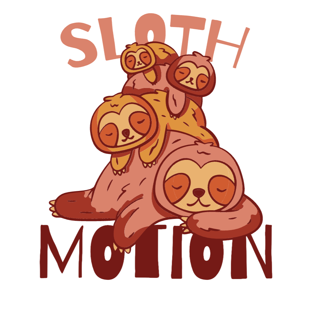 Sloth animals sleeping editable t-shirt template | Create Merch Online