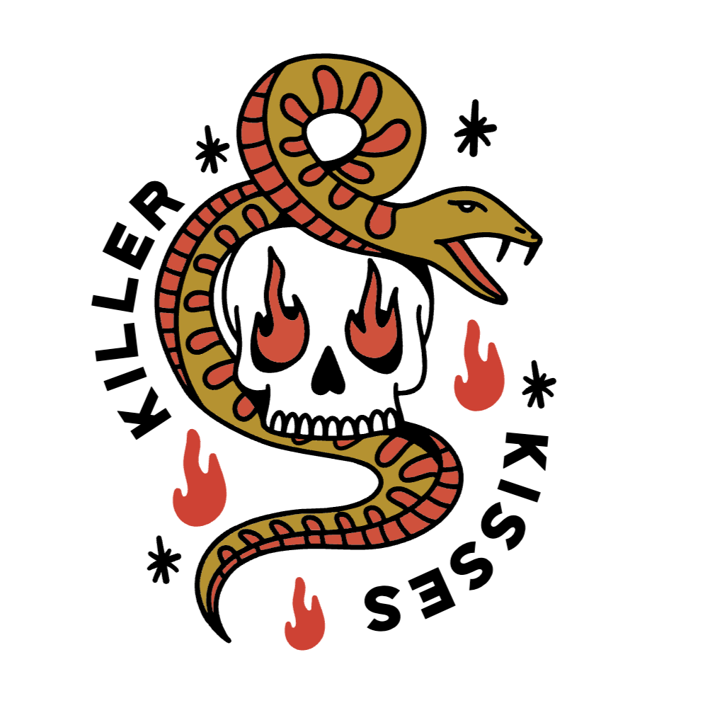 Snake skull kisses editable t-shirt template | Create Merch